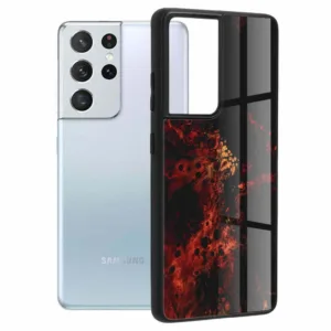 Samsung Galaxy S21 Ultra Противоударен Калъф Red Nebula Glaze