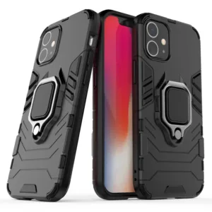 iPhone 12 Mini Силиконов калъф с ринг черен