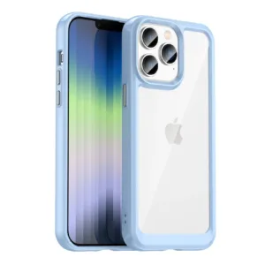 iPhone 14 Pro Max Калъф с Твърд гръб и Гъвкава рамка Син