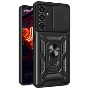 Samsung Galaxy S23 FE Противоударен Калъф с Ринг и Камера протект Черен