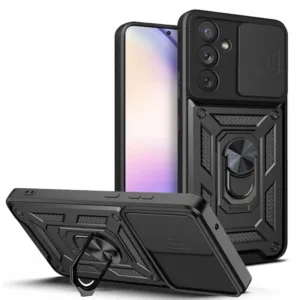 Samsung Galaxy A55 5G Противоударен Калъф с Ринг и Камера протект Черен