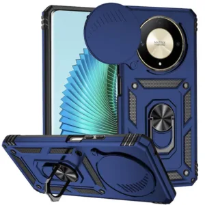 Honor Magic 6 Lite Противоударен Калъф с Ринг и Камера протект Син
