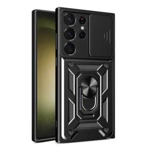 Samsung Galaxy S23 Ultra Противоударен Калъф с Ринг и Камера протект Черен