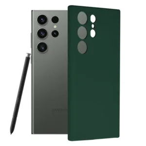 Samsung Galaxy S23 Ultra Силиконов Матов Калъф Тъмно Зелен Soft Edge
