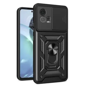 Motorola Moto G72 Противоударен кейс с Ринг и Камера протект Черен
