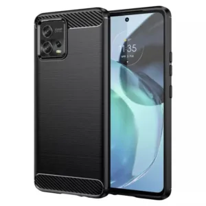 Motorola Moto G72 Силиконов кейс Черен цвят Carbon