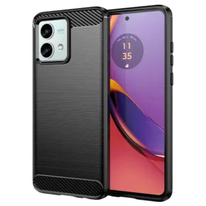Motorola Moto G84 Силиконов кейс Черен цвят Carbon