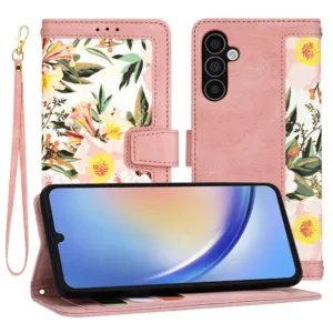 Елегантен Флип Калъф Тефтер 360&deg; Защита и Карти за Samsung Galaxy A34 розов