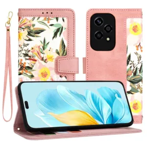 Елегантен Флип Калъф Тефтер за Honor 200 Lite с 360&deg; Защита и Карти розов