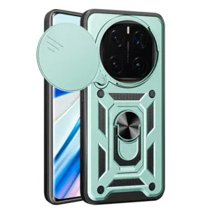 Honor Magic 7 Pro Противоударен кейс с ринг и камера протект - Зелен