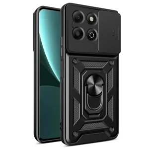 Honor X6b Противоударен кейс с ринг и камера протект черен