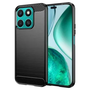 Honor X8c Силиконов кейс Carbon Silicone черен