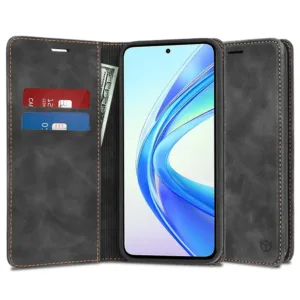 Магнитен калъф Тефтер за Honor X7b Черен цвят кейс
