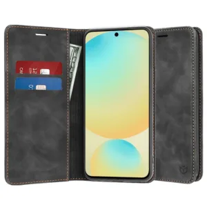 Магнитен калъф Тефтер за Samsung Galaxy S24 FE Черен цвят кейс