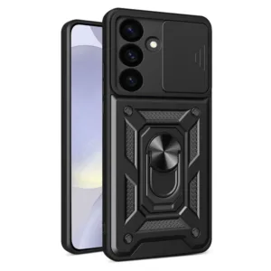 Samsung Galaxy S24 FE Противоударен кейс с ринг и камера протект черен