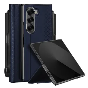 Samsung Galaxy Z Fold 6 Елегантен калъф с поставка за писалка Dux Ducis син