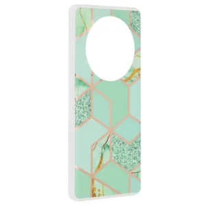 Силиконов кейс за Honor Magic6 Lite Marble series green hex
