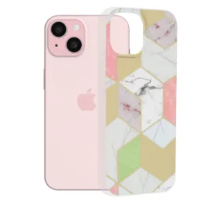 Силиконов кейс за iPhone 15 Marble series - Purple Hex