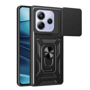 Xiaomi Redmi Note 14 5G Противоударен кейс с ринг и камера протект черен