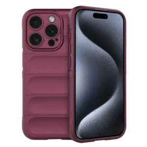 iPhone 15 Pro Силиконов калъф Magic Shield Противоударен кейс бордо