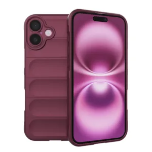 iPhone 16 Plus Силиконов калъф Magic Shield Противоударен кейс бордо