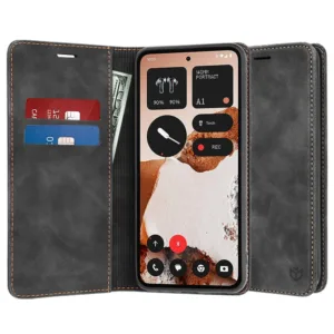 Магнитен калъф Тефтер за Nothing CMF Phone 2 Pro Черен цвят кейс