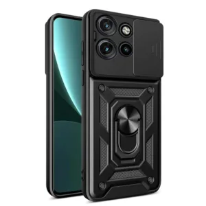 Motorola Edge 50 Neo Противоударен кейс с ринг и камера протект Черен цвят