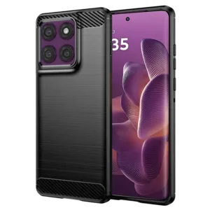 Motorola Edge 60 Pro Силиконов кейс Carbon Silicone черен