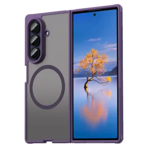 Samsung Galaxy Z Fold 7 &ndash; Силиконов калъф HaloFrost MagSafe Series за гъвкава и сигурна защита лилав