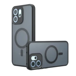 Калъф за Oppo Reno14 F PureFrost MagSafe &ndash; Прозрачен / Черен