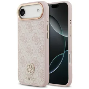 Кейс Guess Hardcase 4G Rhinestone Logo MagSafe за iPhone 17 Air &ndash; Луксозен кейс с кристален 4G лого и MagSafe (GUHMP17MP4GRMDEP)&nbsp;