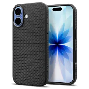 Кейс за iPhone 17 Spigen Liquid Air &ndash; Ултратънък, удароустойчив, антислип дизайн черен
