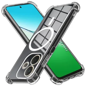 MagSafe калъф за Oppo A5 Pro &ndash; прозрачен, здрав и съвместим с MagSafe аксесоари