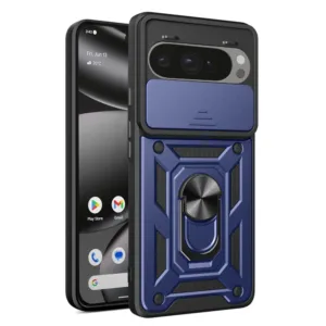 Противоударен калъф с ринг и защита за камера за Google Pixel 10 Pro XL максимална защита и премиум функционалност син