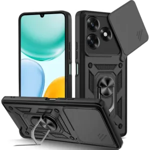 Противоударен калъф с ринг и защита за камера за Honor X5c Plus &ndash; надеждна защита и елегантен стил