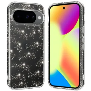 Силиконов калъф за Google Pixel 10 / 10 Pro Прозрачен с блестящ ефект