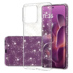 Силиконов калъф за Motorola Edge 60 / Edge 60 Fusion &ndash; Прозрачен с блестящ ефект