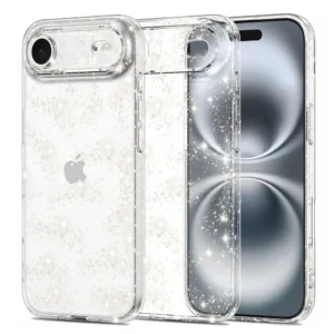 Силиконов калъф за iPhone 17 Air Прозрачен с блестящ ефект