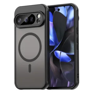 HaloFrost MagSafe силиконов калъф за Google Pixel 10 Pro &ndash; премиум защита черен