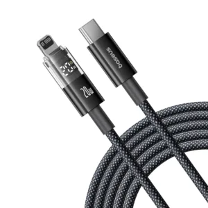 Baseus Display 2 Type-C към Lightning кабел с дигитален дисплей, 20W, 1m (P10382703121-00) черен
