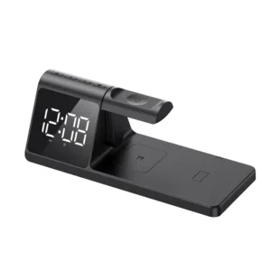Havit W3042 3-в-1 зарядна станция 15W &ndash; за телефон, слушалки и часовник, с часовник, аларма и LED осветление