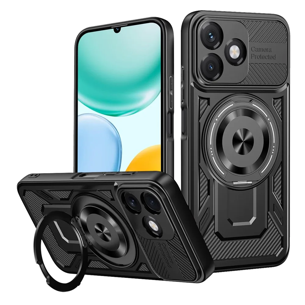Калъф за Honor X5c Plus – Techsuit RuggedCam кейс с подсилена защита и MagSafe черен