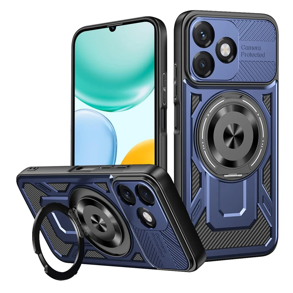 Калъф за Honor X5c Plus – Techsuit RuggedCam кейс с подсилена защита и MagSafe син