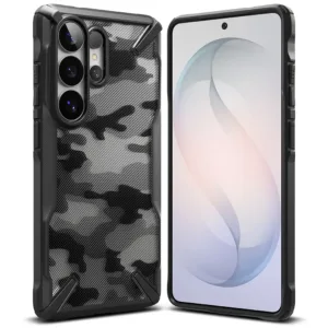 Калъф за Samsung Galaxy S26 Ultra – Ringke Fusion X – Камуфлажно черен – подсилена защита при удари
