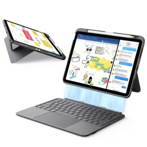 Калъф за iPad 10 (2022) 10.9 / 11 (2025) &ndash; ESR Flex Keyboard Case &ndash; Тъмносив &ndash; защита и удобство за работа