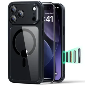 Калъф за iPhone 17 Pro &ndash; ESR Classic Hybrid HaloLock &ndash; Прозрачно Черен &ndash; защита и функционалност в едно