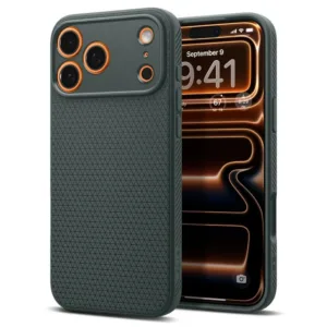 Калъф за iPhone 17 Pro &ndash; Spigen Liquid Air &ndash; Тъмнозелен &ndash; защита и стил в едно