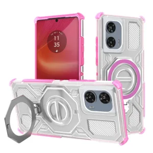 Кейс Techsuit Carbon Shield PRO за Motorola Edge 50 Fusion &ndash; военна защита и стабилен захват розов