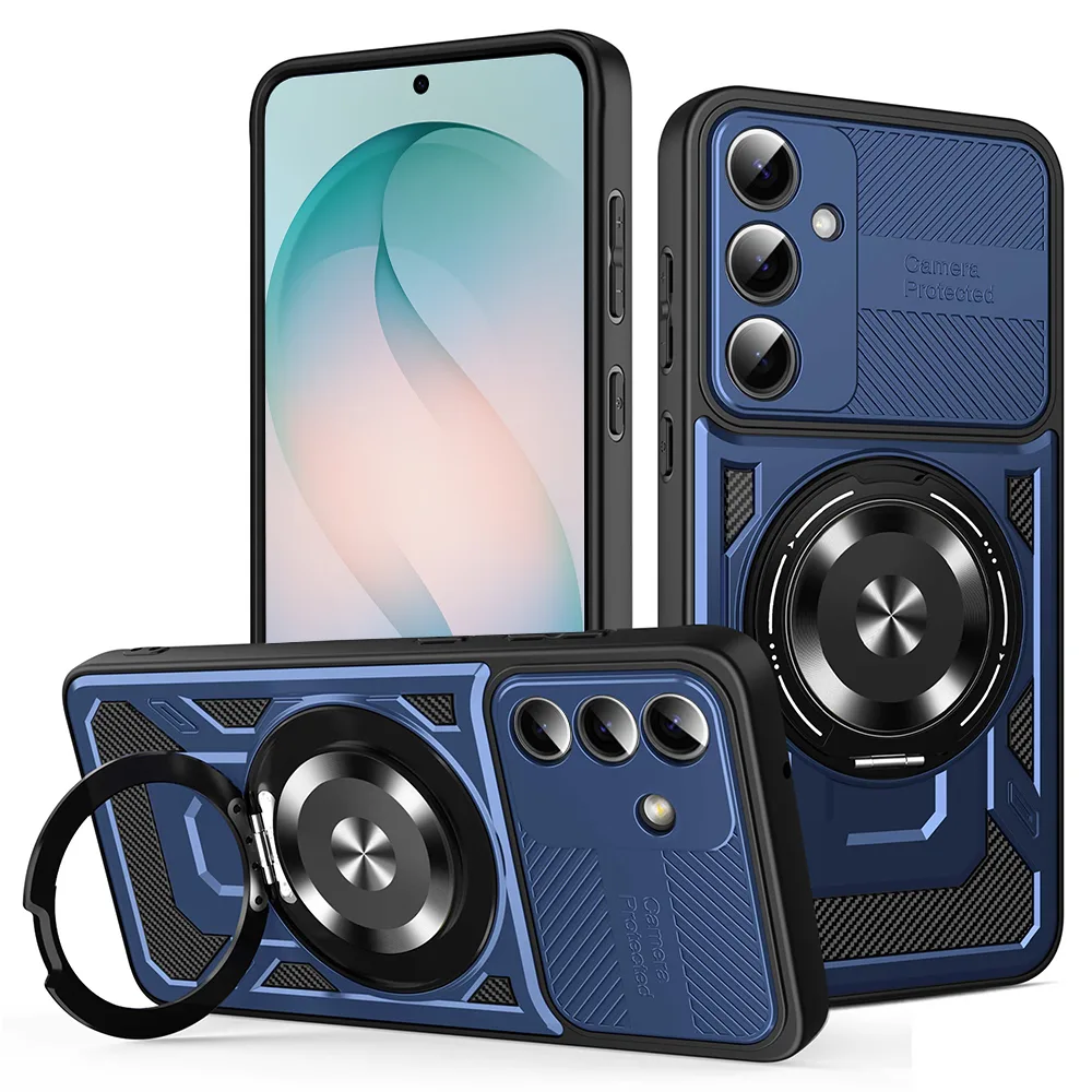Калъф за Samsung Galaxy S26 Plus – Techsuit RuggedCam кейс с усилена защита и MagSafe син