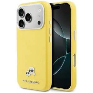Калъф за iPhone 17 Pro – Karl Lagerfeld Saffiano MagSafe (KLHMP17L6PFKCLY) жълт
